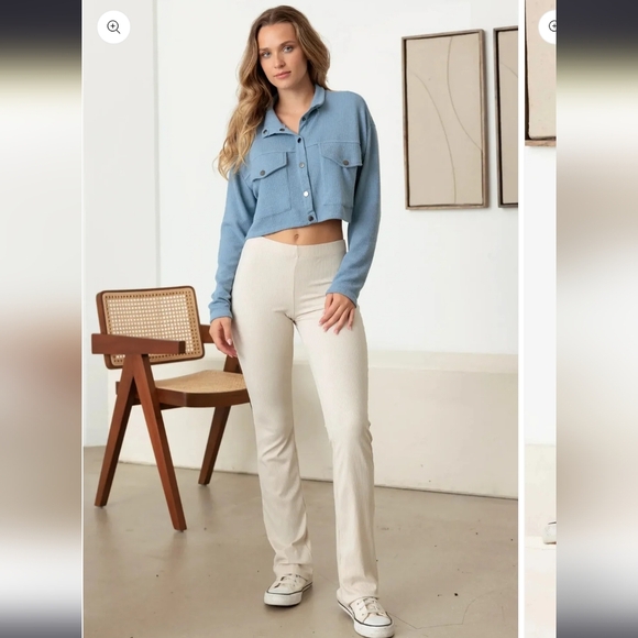 💙 Steel Blue Ribbed Jacket - Picture 1 of 5